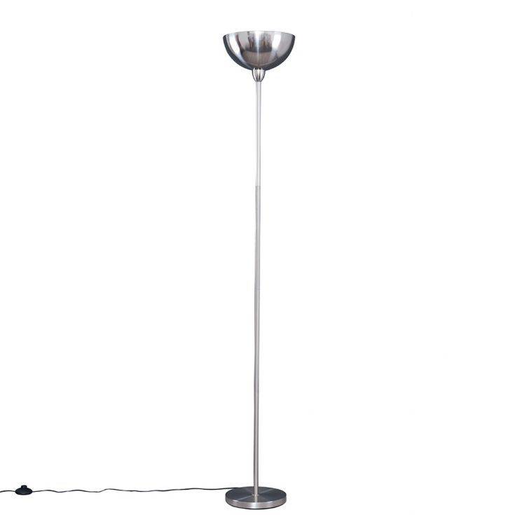 Forseti Satin Nickel E27 Floor Lamp Uplighter - Comet Lighting