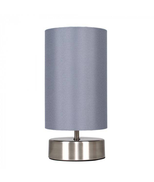 Francis Touch Table Lamp in Brushed Chrome with Grey - Comet Lighting