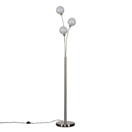 Gala 3 Way Satin Nickel Floor Lamp - Comet Lighting