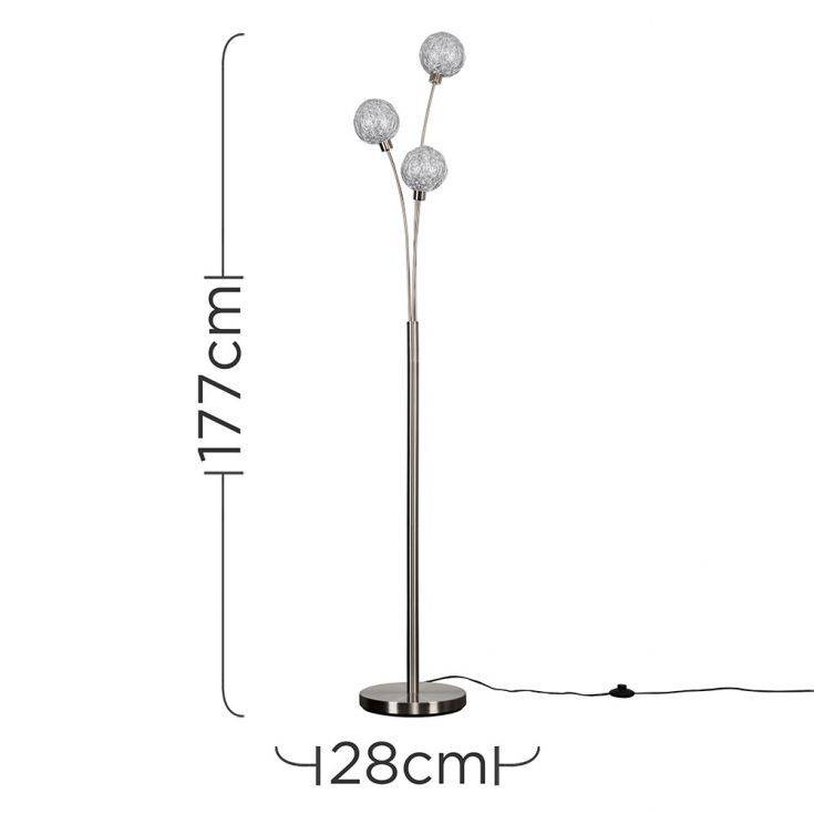 Gala 3 Way Satin Nickel Floor Lamp - Comet Lighting