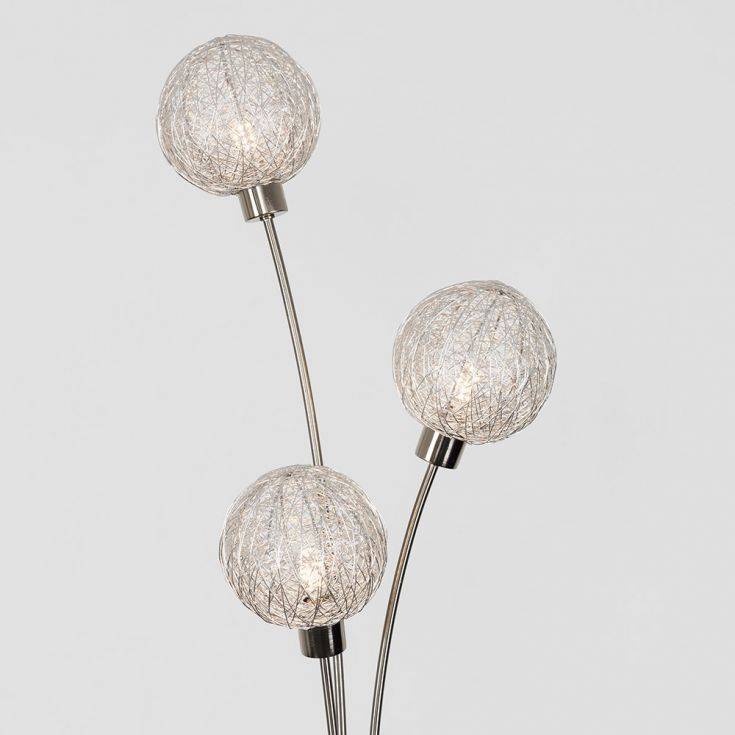 Gala 3 Way Satin Nickel Floor Lamp - Comet Lighting