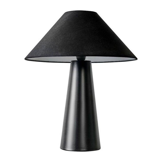 Galvani Matt Black Cone Shaped Table Lamp With Shade - Comet Lighting