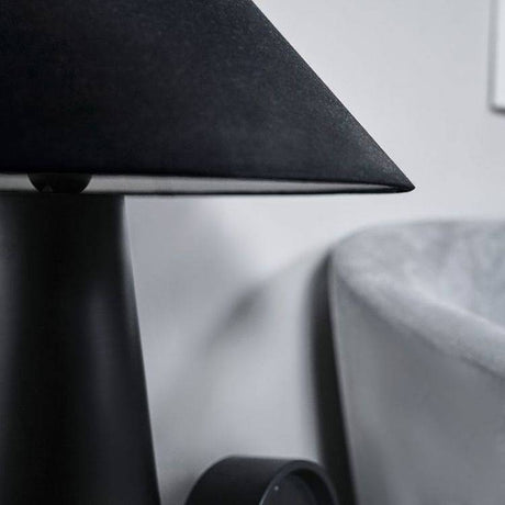 Galvani Matt Black Cone Shaped Table Lamp With Shade - Comet Lighting