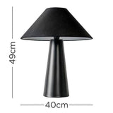 Galvani Matt Black Cone Shaped Table Lamp With Shade - Comet Lighting