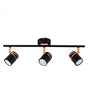 Garcia 3 Way Matt Black / Copper Ceiling Spotlight - Comet Lighting