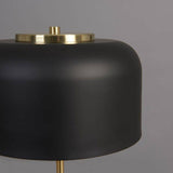 Geneva Matt Black & Brass Stem Table Lamp With Domed Shade - Comet Lighting