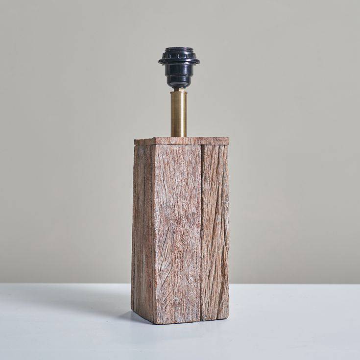 Goden Natural Wood Block Table Lamp - Comet Lighting