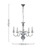 Gothica 5 Way Ceiling Light In Chrome - Comet Lighting