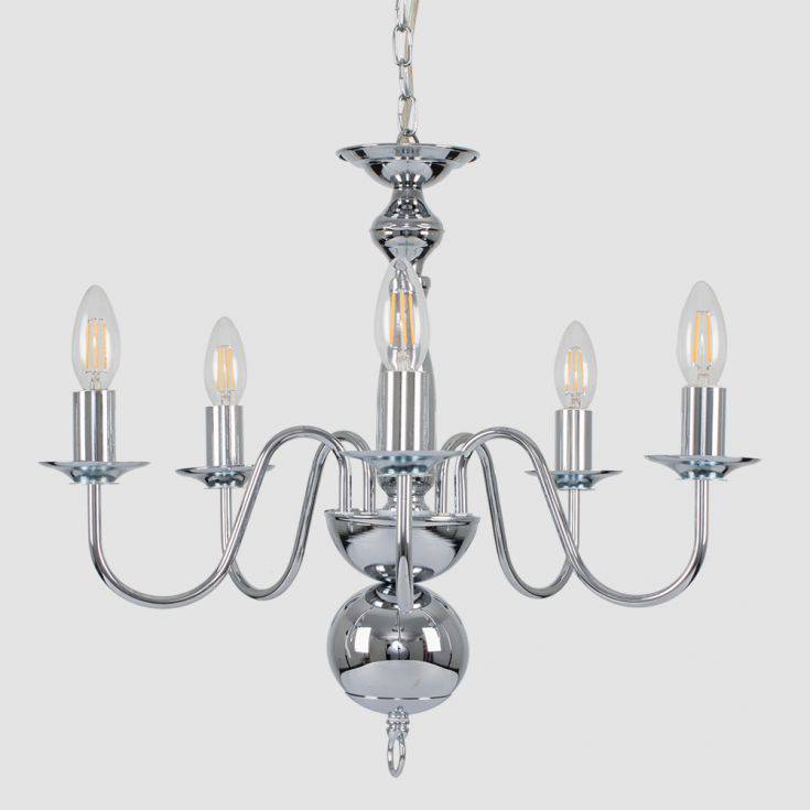 Gothica 5 Way Ceiling Light In Chrome - Comet Lighting