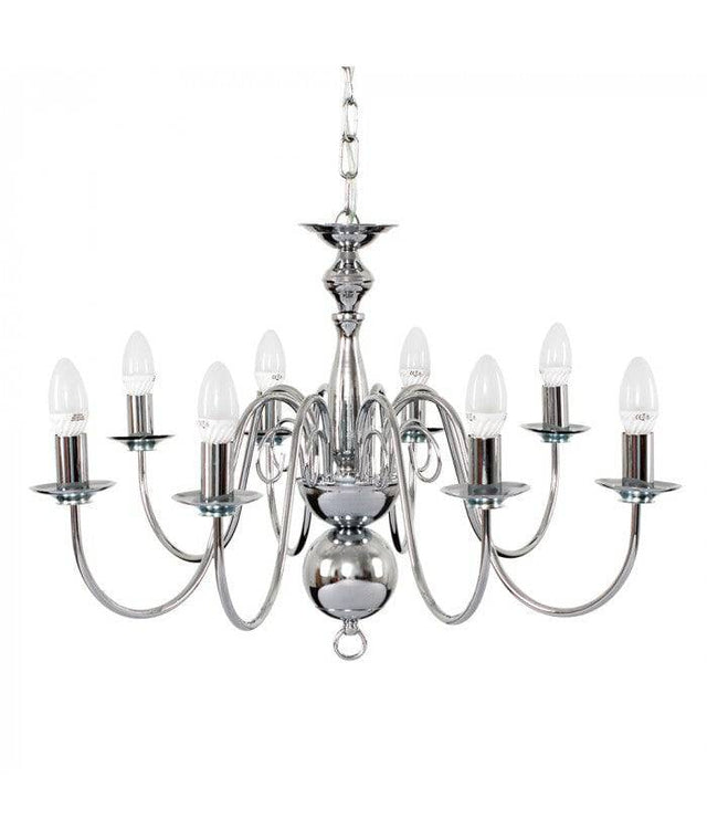 Gothica Flemish Style 8 Way Celling Light Chrome - Comet Lighting