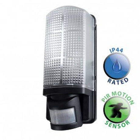 Griffin IP44 Black Motion Sensor Bulkhead Wall Light - Comet Lighting