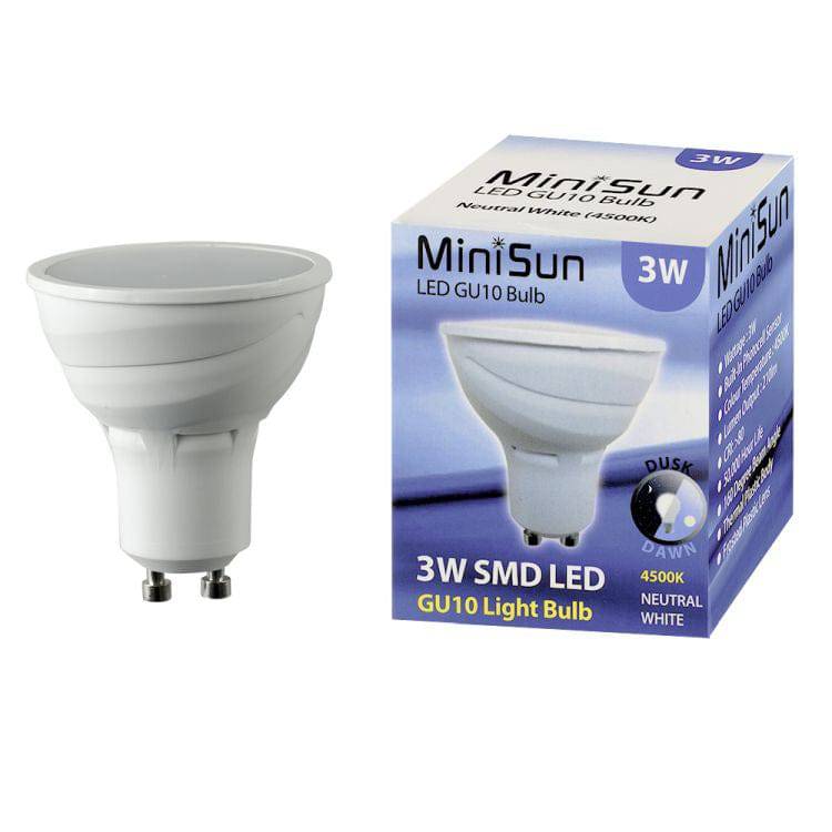 GU10 LED Dusk Till Dawn Sensor 3W Bulb Neutral White 4000K - Comet Lighting