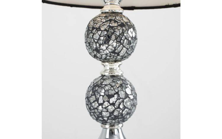 Harmony Mosaic Chrome Table Lamp with Black Shade - Comet Lighting