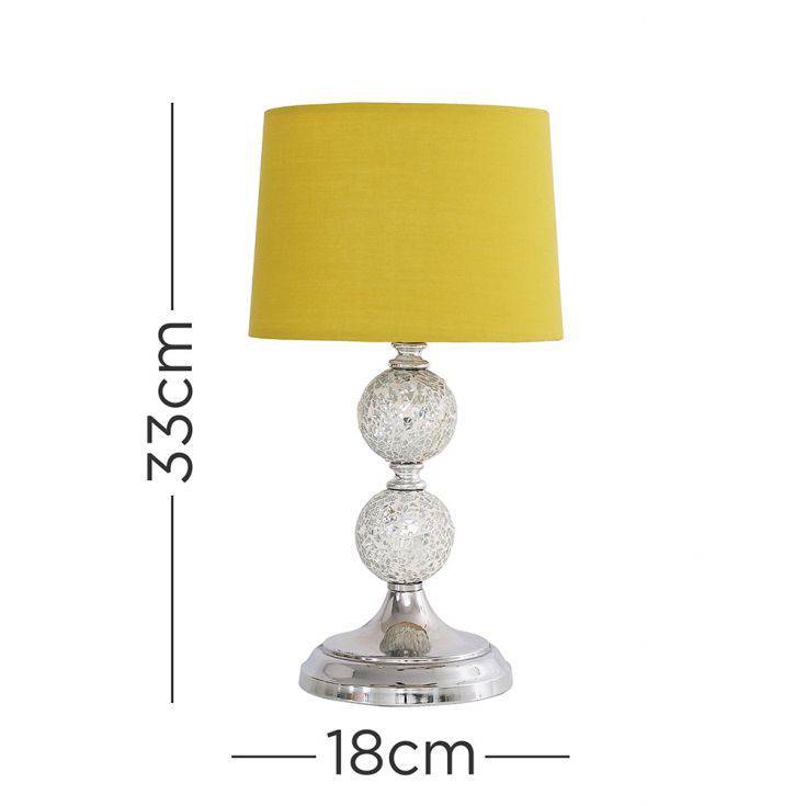 Harmony Mosaic Chrome Table Lamp With Mustard Shade - Comet Lighting