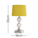 Harmony Mosaic Chrome Table Lamp With Mustard Shade - Comet Lighting