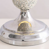 Harmony Mosaic Chrome Table Lamp With Mustard Shade - Comet Lighting