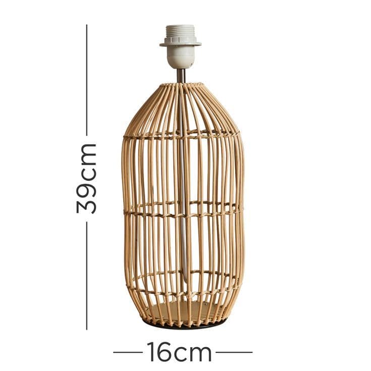 Hollins Large Natural Rattan Table Lamp - Comet Lighting