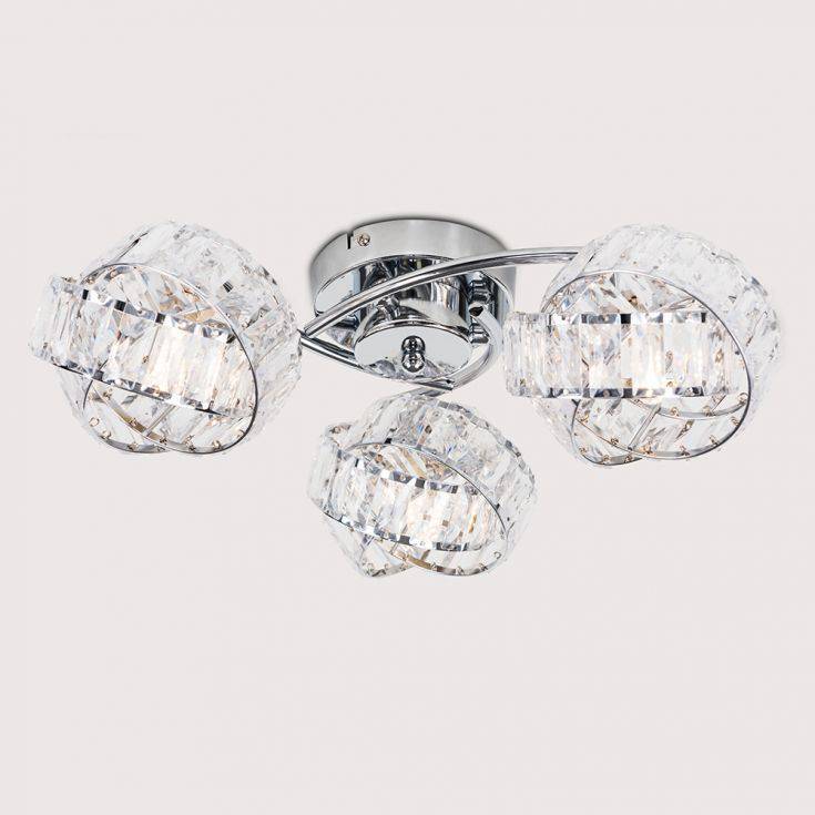 Hudson Chrome 3 Way Flush Ceiling Light - Comet Lighting