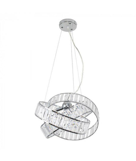 Hudson Chrome 3 Way Intertwined Rings Acrylic Ceiling Light - Comet Lighting