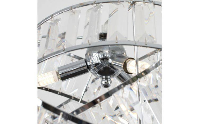 Hudson Chrome 3 Way Intertwined Rings Acrylic Ceiling Light - Comet Lighting