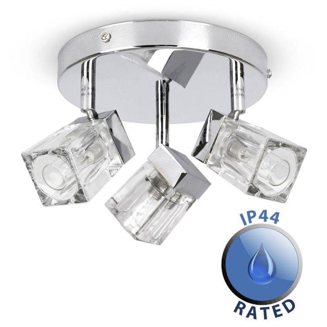 Ice Cube 3 Way Bathroom Spotlight IP44 - Comet Lighting