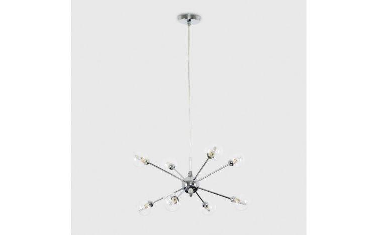 ICONIC Sputnik Chrome 8 Way Ceiling Light Glass Shades - Comet Lighting