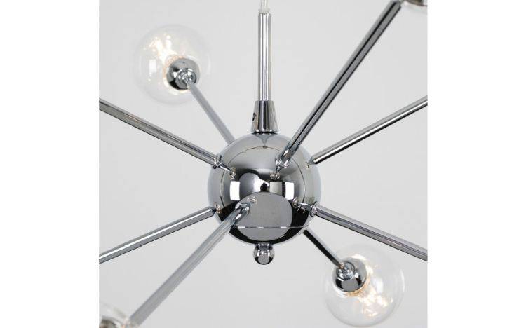 ICONIC Sputnik Chrome 8 Way Ceiling Light Glass Shades - Comet Lighting