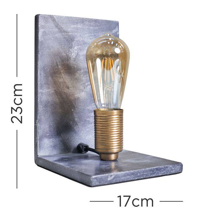 Idris Grey Marble and Brass Book End Style Table Lamp - Comet Lighting