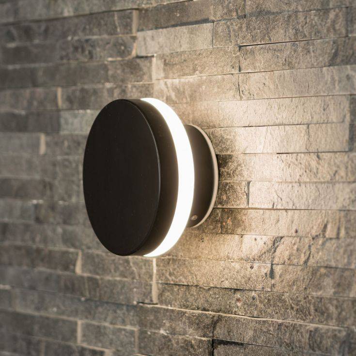 Infinity IP44 LED Backlit Circle Wall Light In Matte Black - Comet Lighting