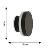 Infinity IP44 LED Backlit Circle Wall Light In Matte Black - Comet Lighting