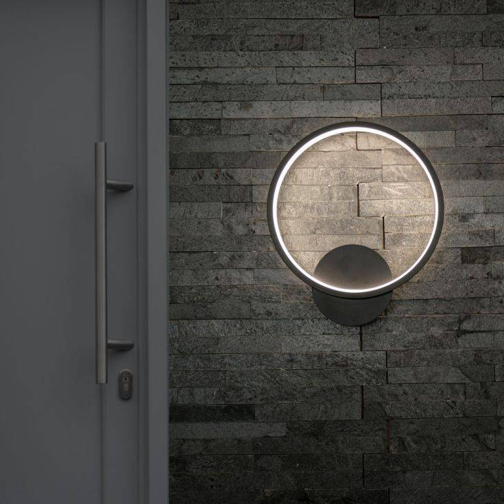 Infinity IP44 LED Circle Wall Light In Matte Black - Comet Lighting