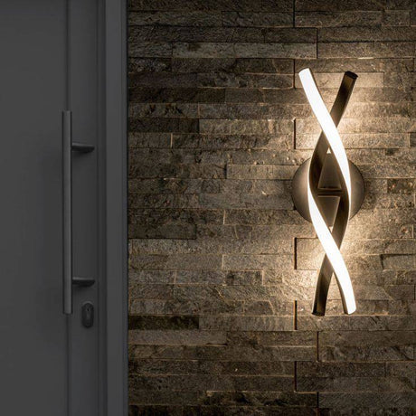 Infinity IP44 LED Double Twist Wall Light In Matte Black - Comet Lighting