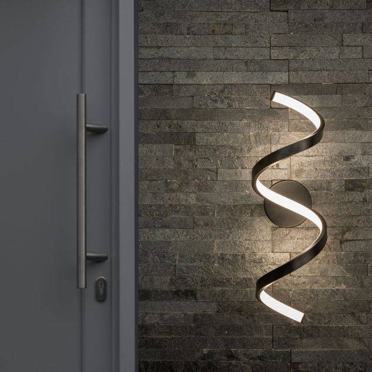 Infinity IP44 LED Single Twist Wall Light In Matte Black - Comet Lighting