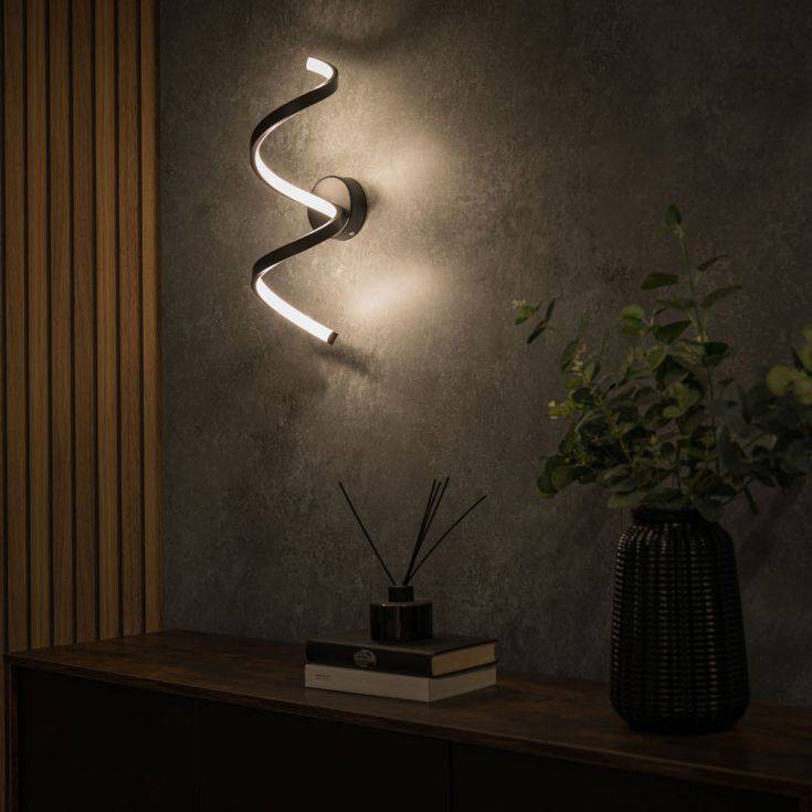 Infinity IP44 LED Single Twist Wall Light In Matte Black - Comet Lighting