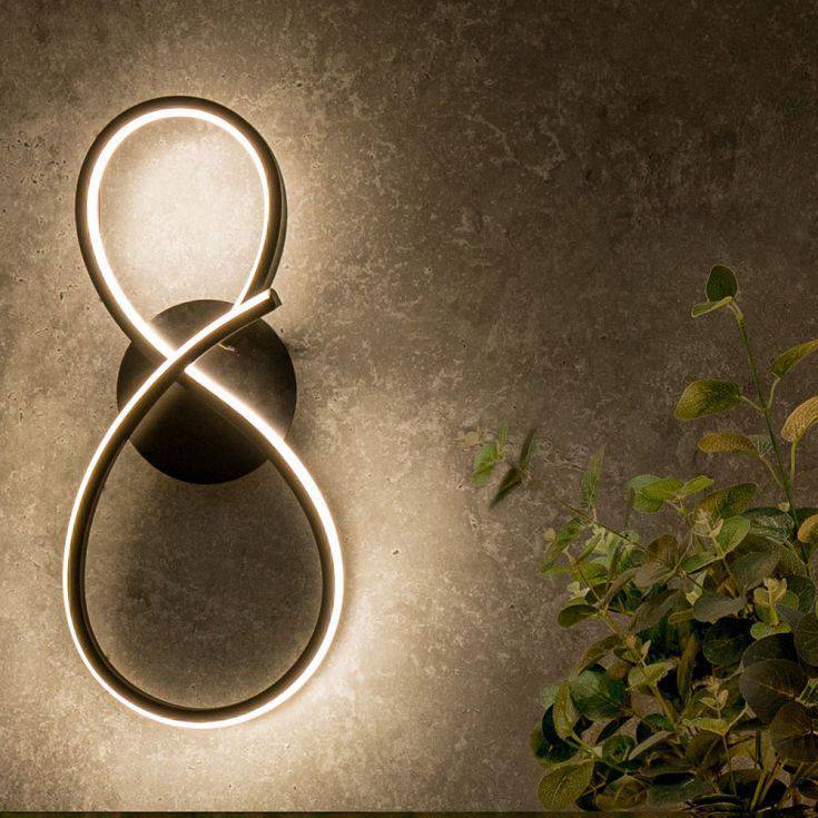 Infinity IP44 LED Swirl Wall Light In Matte Black - Comet Lighting