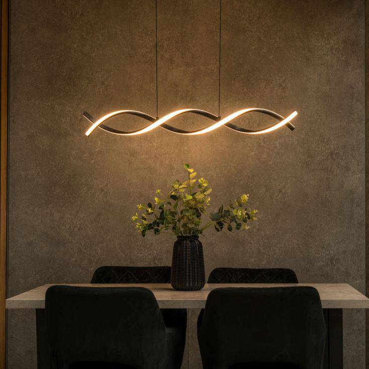 Infinity LED Double Twist Ceiling Light In Matte Black - Comet Lighting