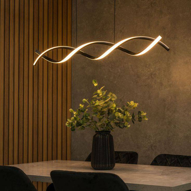 Infinity LED Double Twist Ceiling Light In Matte Black - Comet Lighting