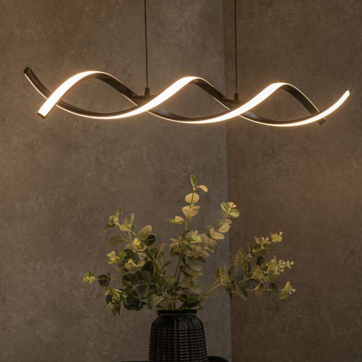 Infinity LED Double Twist Ceiling Light In Matte Black - Comet Lighting