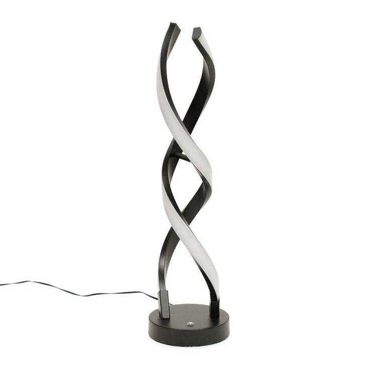 Infinity LED Double Twist Touch Table Lamp In Matte Black - Comet Lighting