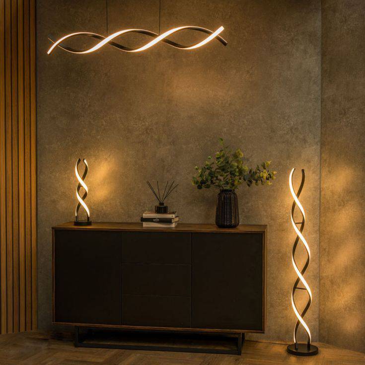 Infinity LED Double Twist Touch Table Lamp In Matte Black - Comet Lighting