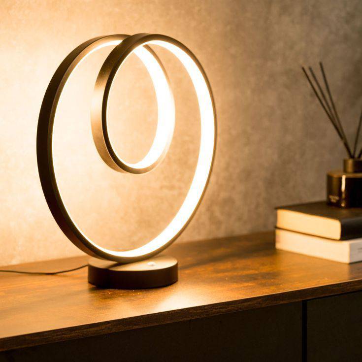 Infinity LED Loop Touch Table Lamp In Matte Black - Comet Lighting