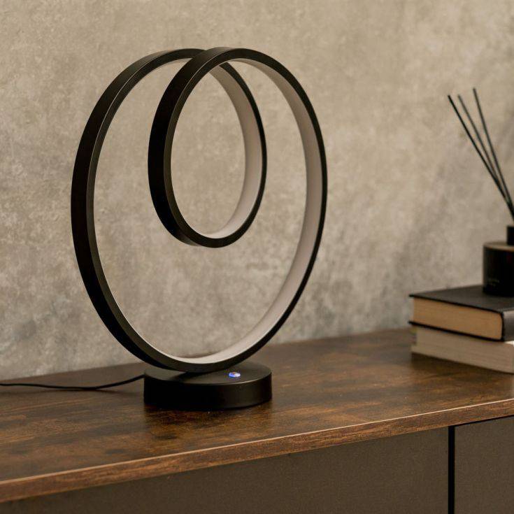 Infinity LED Loop Touch Table Lamp In Matte Black - Comet Lighting