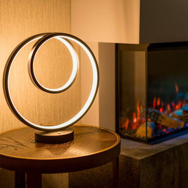 Infinity LED Loop Touch Table Lamp In Matte Black - Comet Lighting