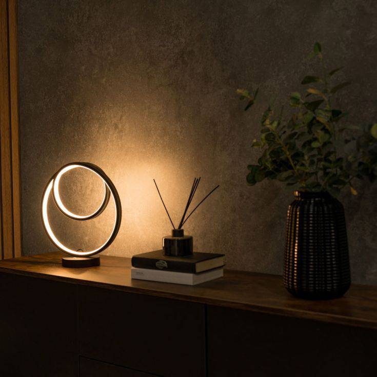 Infinity LED Loop Touch Table Lamp In Matte Black - Comet Lighting