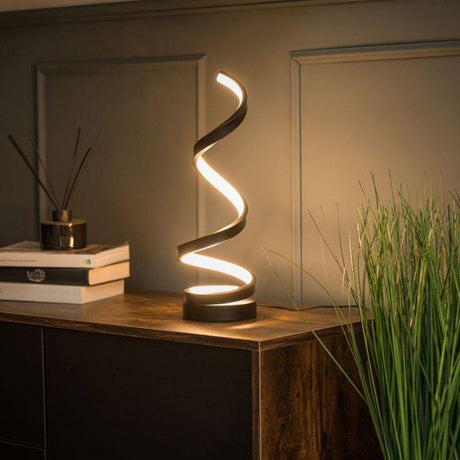 Infinity LED Single Twist Touch Table Lamp In Matte Black - Comet Lighting