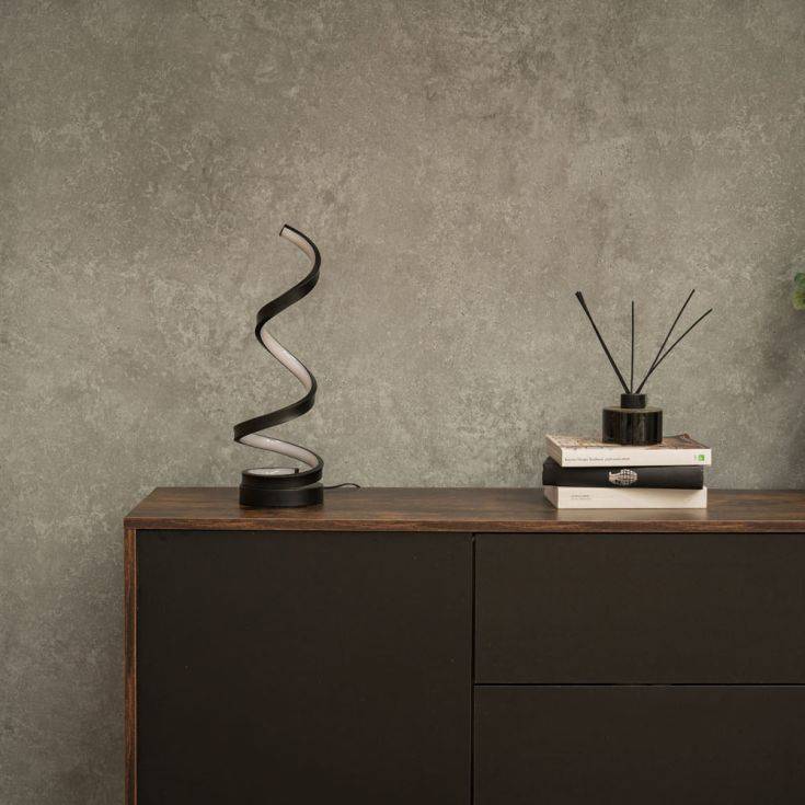 Infinity LED Single Twist Touch Table Lamp In Matte Black - Comet Lighting