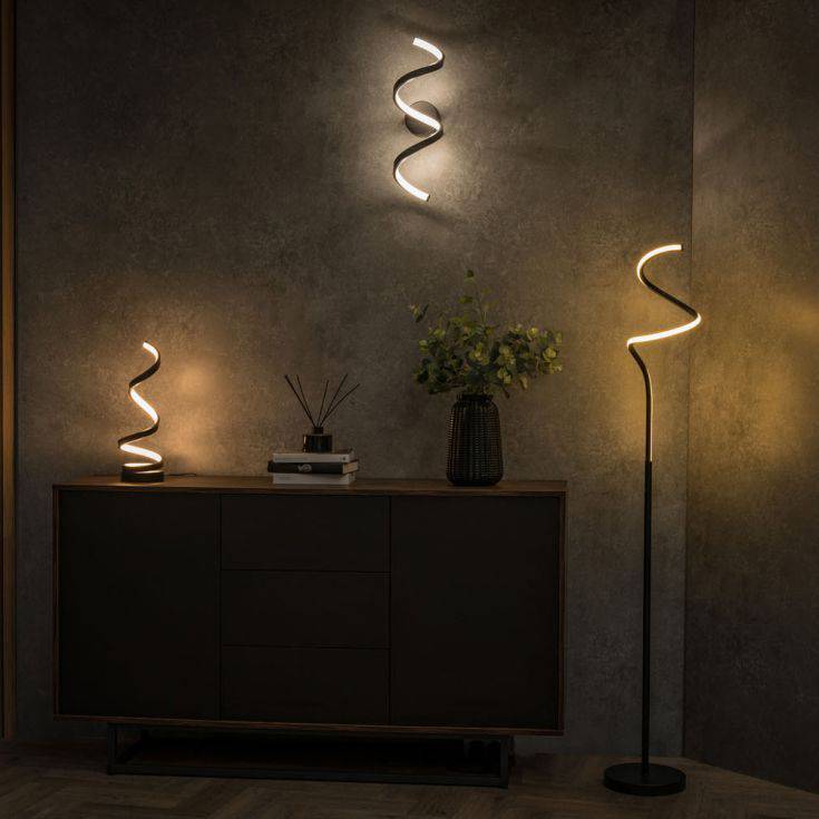 Infinity LED Single Twist Touch Table Lamp In Matte Black - Comet Lighting