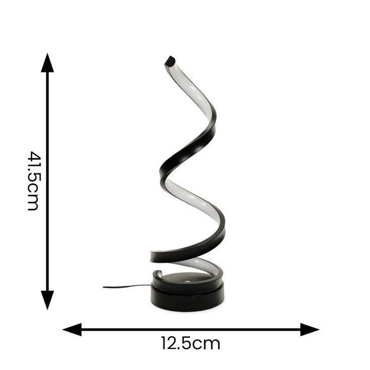 Infinity LED Single Twist Touch Table Lamp In Matte Black - Comet Lighting