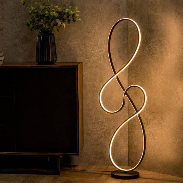 Infinity LED Swirl Floor Lamp In Matte Black - Comet Lighting