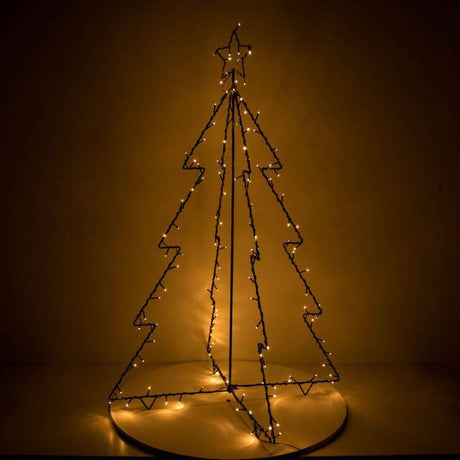 IP44 1.2m Wire Christmas Tree With 130 Warm White Lights - Comet Lighting